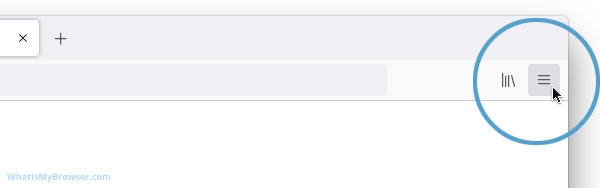 The location of the Firefox menu button